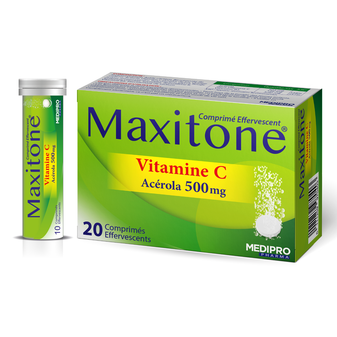 MAXITONE, Vitamine C &amp; Acerola Comprimé effervescent